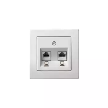 Розетка 2хRJ45 Liregus Epsilon белый 28-033