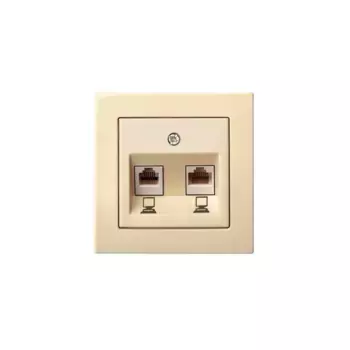 Розетка 2хRJ45 Liregus Epsilon бежевый 28-083