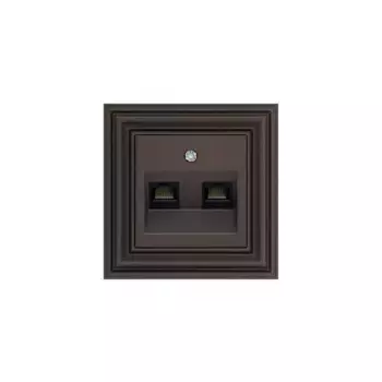 Розетка 2хRJ45 Liregus Retro коричневый омбре 29-036