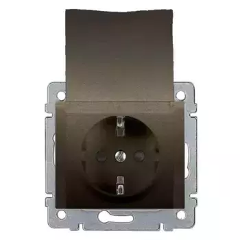 Розетка 2К+3 Legrand Galea Life 16A 250V с/з со шторками крышкой автоматические клеммы темная бронза 771264