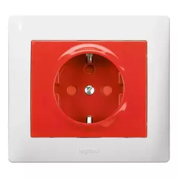 Розетка 2К+3 Legrand Galea Life Magic 16A 250V с/з с блокировкой красная 771029