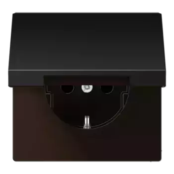 Розетка 2K+З cо шторками и крышкой Jung AL1520KIKLD