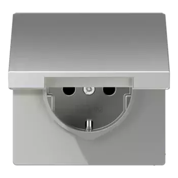 Розетка 2K+З cо шторками и крышкой Jung AL1520KIKL