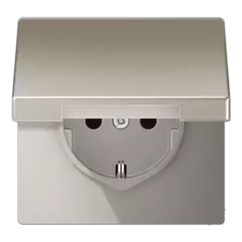 Розетка 2K+З cо шторками и крышкой Jung ES1520KIKL