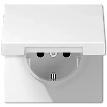 Розетка 2K+З cо шторками и крышкой Jung LS1520KIKLWW