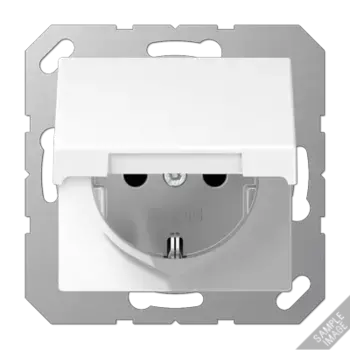 Розетка 2K+З cо шторками и крышкой Jung A1521BFKIKLANM