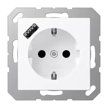Розетка 2K+З Jung A1520-18AWWM