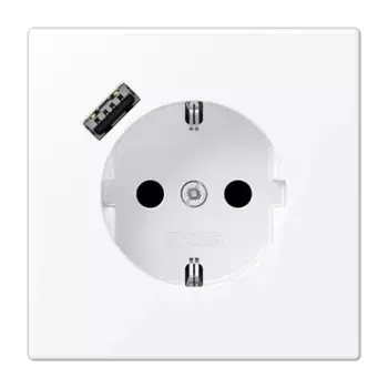 Розетка 2K+З Jung LS1520-18AWWM