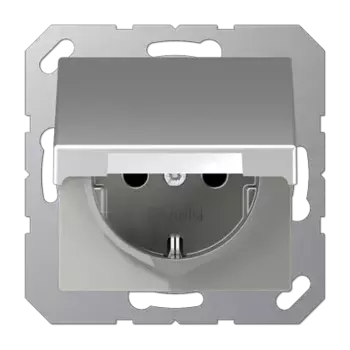 Розетка 2K+З с крышкой Jung A1520BFKLAL
