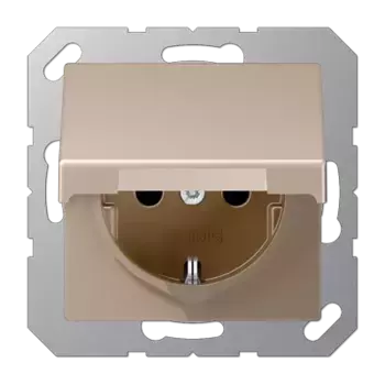 Розетка 2K+З с крышкой Jung A1520BFKLCH