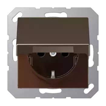 Розетка 2K+З с крышкой Jung A1520BFKLMO