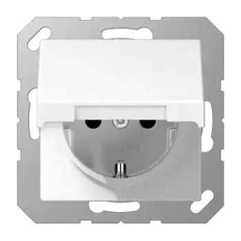 Розетка 2K+З с крышкой Jung A1520KLWW