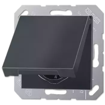 Розетка 2K+З с крышкой Jung EP1420KLAN