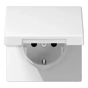 Розетка 2K+З с крышкой Jung LS1521KLWW