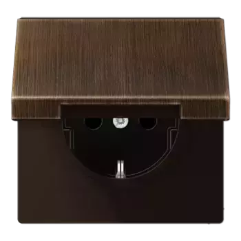 Розетка 2K+З с крышкой Jung ME1520KLAT