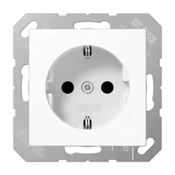 Розетка 2K+З со шторками Jung A1520KIWW