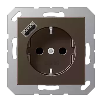 Розетка 2K+З USB Typ A Jung A1520-18AMO