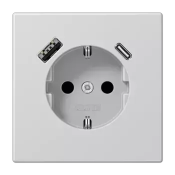 Розетка 2K+З USB Typ AC Jung LS1520-15CALG