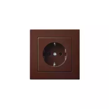 Розетка 2P+E Liregus Epsilon коричневый 28-1362