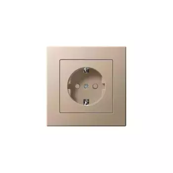 Розетка 2P+E Liregus Epsilon со шторками шампань 28-3113