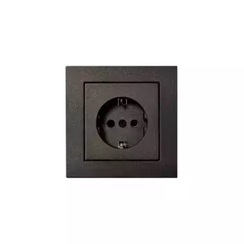 Розетка 2P+E Liregus Epsilon со шторками антрацит 28-1067