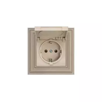 Розетка 2P+E Liregus Retro с крышкой кремовый омбре 29-123