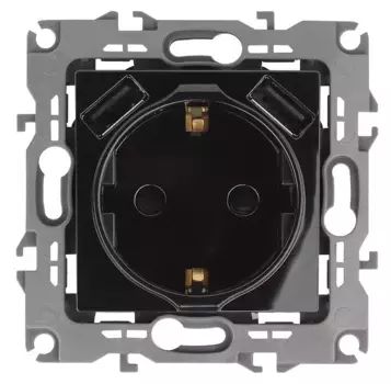 Розетка 2P+E со шторками и 2xUSB Эра 12-4109-06 Б0047845