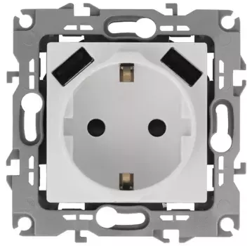 Розетка 2P+E со шторками и 2xUSB Эра 12-4109-01 Б0047840