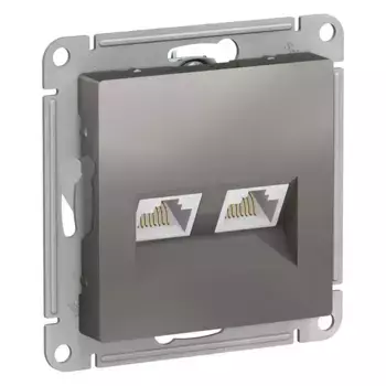 Розетка двойная компьютерная RJ45+RJ45, кат.5E Systeme Electric AtlasDesign Сталь ATN000985