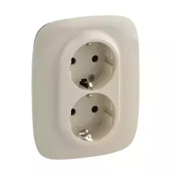 Розетка двойная Legrand Valena Allure 16A 250V с/з со шторками безвинт. зажим слоновая кость 753826