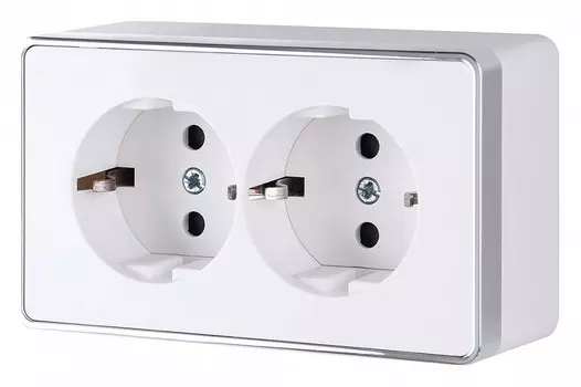 Розетка двойная с заземлением Werkel Gallant белый W5072101 4690389164644