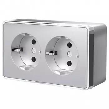 Розетка двойная с заземлением Werkel Gallant серебряный W5072106 4690389167188