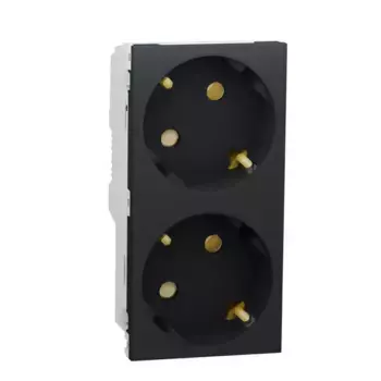 Розетка двойная Schneider Electric Unica New Modular с/з со шторками NU306754A
