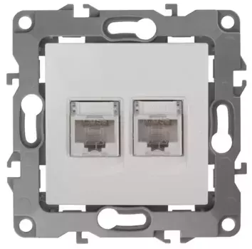 Розетка информационная 2XRJ45 ЭРА 12 12-3108-01 Б0014729