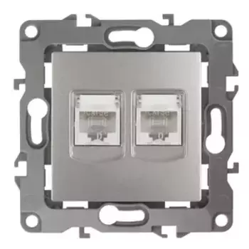 Розетка информационная двойная 2XRJ45 Эра 12-3108-15 Б0019357