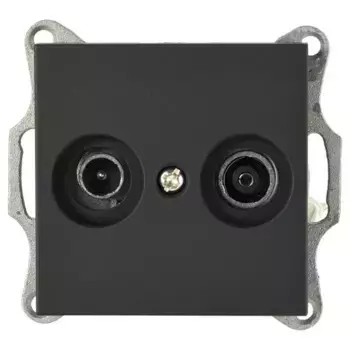 Розетка Jasmart TV-FM оконечная с накладкой черный матовый (soft touch) G6204PB