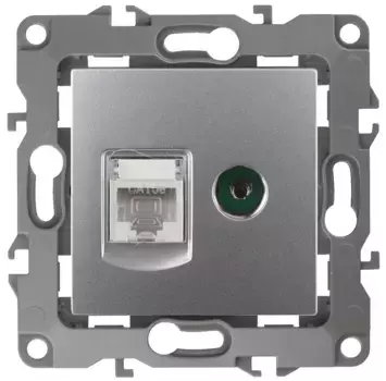 Розетка комбинированная RJ45+TV Эра 12-3110-03 Б0027443