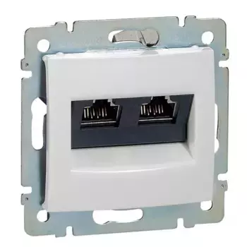 Розетка компьютерная 2хRJ45 Legrand Valena 6 кат UTP с захватами белая 774247
