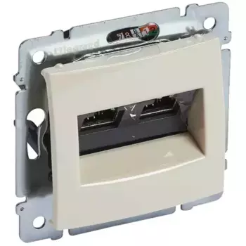 Розетка компьютерная 2хRJ45 Legrand Valena 6 кат UTP с захватами слоновая кость 774147