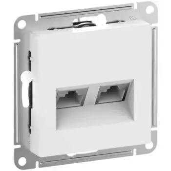 Розетка компьютерная двойная (2хRJ45) кат.6А Systeme Electric AtlasDesign Белый ATN000188