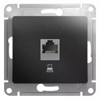 Розетка компьютерная RJ45 кат.5E Systeme Electric Glossa Антрацит GSL000781K