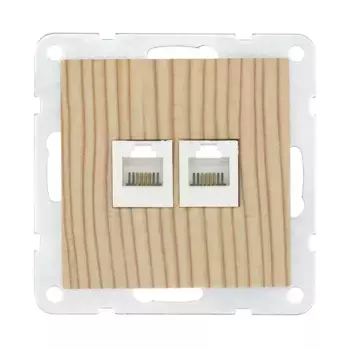 Розетка LK Studio компьютерная 2хRJ-45 кат. 5е с накладкой (сосна) LK60 866225-1