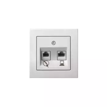 Розетка RJ45/RJ11 Liregus Epsilon белый 28-034