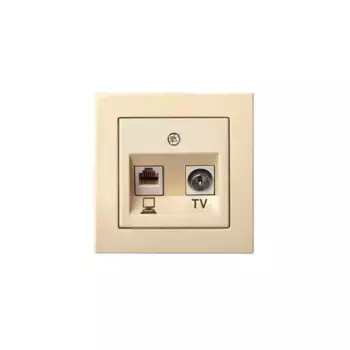 Розетка RJ45/TV Liregus Epsilon бежевый 28-073