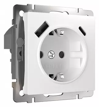 Розетка с быстрой зарядкой USB Type A+С белая W1171701 4690389176418