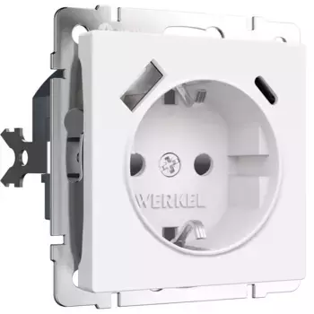 Розетка с/з со шторками и USB тип A+C Werkel W1171761 4690389213267 a069613