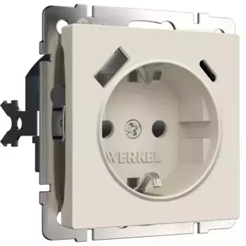 Розетка с/з со шторками и USB тип A+C Werkel W1171762 4690389213274 a069611