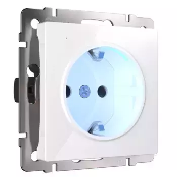 Розетка с заземлением и подсветкой Werkel белая W1171401 4690389155338