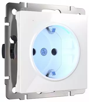 Розетка с заземлением и подсветкой Werkel белая W1171401 4690389155338