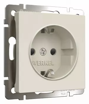 Розетка с заземлением и шторками Werkel айвори матовый W1171162 4690389184741